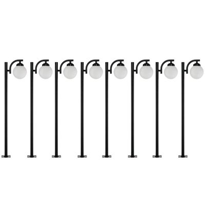 Kit 8 Postes de Iluminação Preto 2m Alumínio SEM Globo Jardim Praça Global Dital