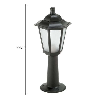 Kit 2 Balizadores para Jardim Preto Lente Fosca Termoplástico Grega Dital Iluminação Externa