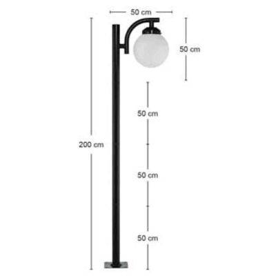 Kit 8 Postes de Iluminação Preto 2m Alumínio SEM Globo Jardim Praça Global Dital