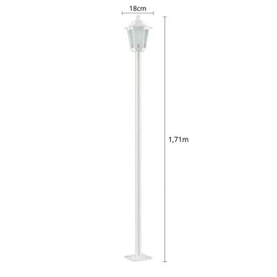 Kit 4 Postes Luminárias de Jardim Praça 1,71m Iluminação Externa Branco Lente Fosca Grega Dital