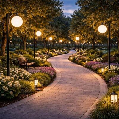 Kit 8 Postes de Iluminação Preto 2m Alumínio SEM Globo Jardim Praça Global Dital