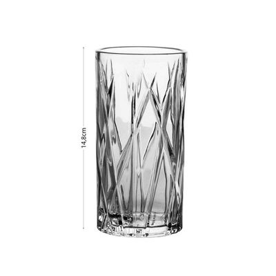 Jogo com 6 Copos Altos em Cristal Texturizado 390ml Linha Forest L'Hermitage