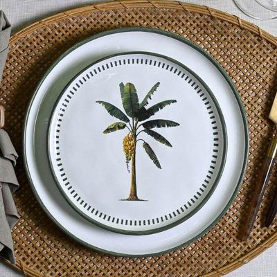 Prato para Sobremesa Bio Bananê 21cm Porto Brasil Decorado Mesa Posta Avulso