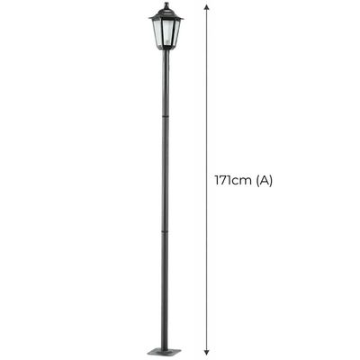 Kit 2 Postes para Jardim 1,71m Luminárias Iluminação Externa Bivolt Lente Fosca E27 Grega Dital