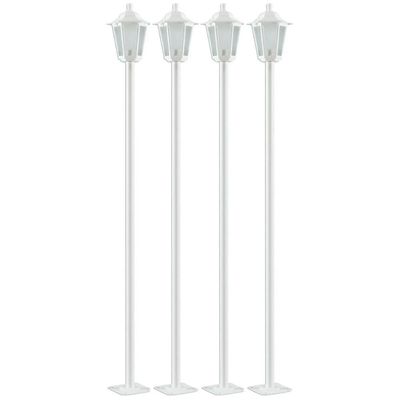 Kit 4 Postes Luminárias de Jardim Praça 1,71m Iluminação Externa Branco Lente Fosca Grega Dital