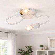 Plafon Luminária de Teto Branco em Alumínio Lâmpada E27 29cm Panamera Dital