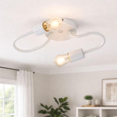 Plafon Luminária de Teto Branco em Alumínio Lâmpada E27 29cm Panamera Dital