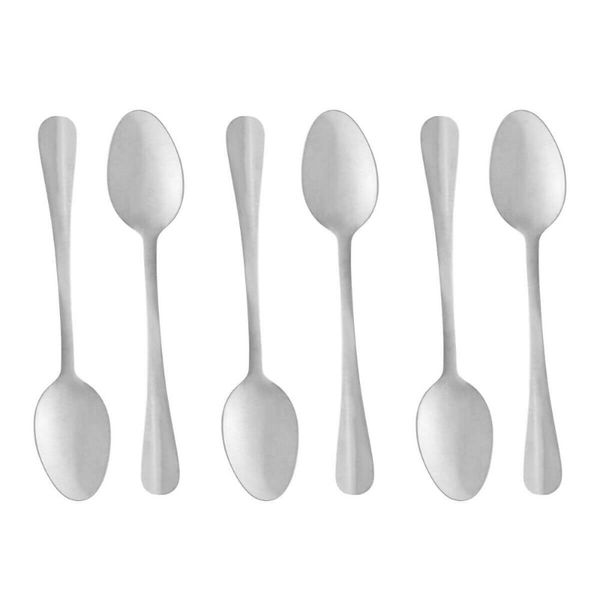 Jogo 6 Colheres de Chá Aço Inox Positano 12cm Lyor Talheres Mesa Posta Sobremesa
