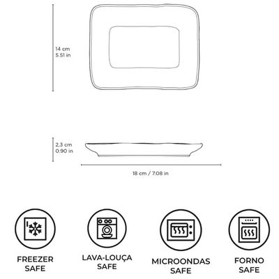 Travessa Retangular Pequena 18x14cm Sushi Juta Greenery Porto Brasil Oriental