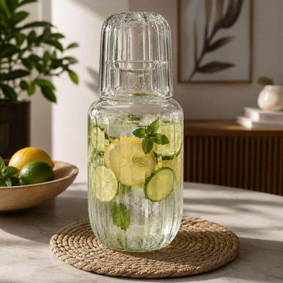 Moringa Soho Cristal Ecológico 600ml com Copo 200ml Elegante Mesa Posta Água