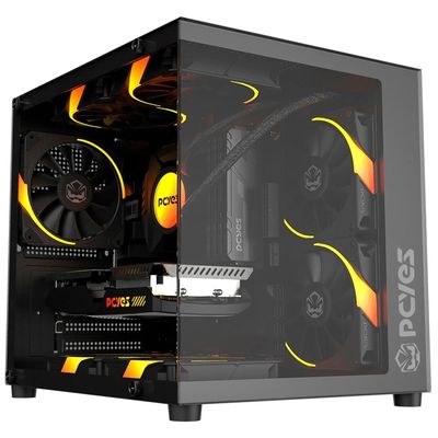 GABINETE GAMER PCYES FORCEFIELD MINI BLACK VULCAN - GFFMNBV