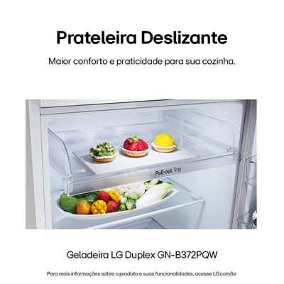 Geladeira LG Frost Free GN-B372PQW Duplex com Tecnologia Smart Inverter, Linear Cooling e Multi Air Flow Branca - 375 litros Branco / 110