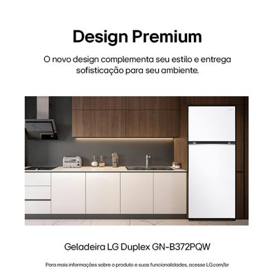 Geladeira LG Frost Free GN-B372PQW Duplex com Tecnologia Smart Inverter, Linear Cooling e Multi Air Flow Branca - 375 litros Branco / 110