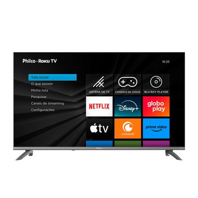 Smart TV LED 43" Full HD Dolby Roku P43CRA Philco Preta