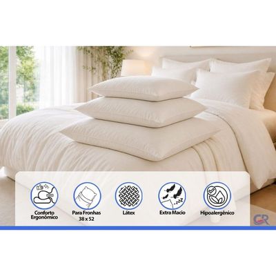Travesseiro Látex Kit 2un Sleep Flocos Anatômico Castor 45x65x12