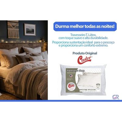 Travesseiro Látex Kit 4un Sleep Flocos Anatômico Castor 45x65x12