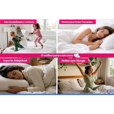 Travesseiro Látex Kit 4un Sleep Flocos Anatômico Castor 45x65x12