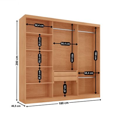 Guarda Roupa Casal Hera 6 Portas MDF Rufato Naturalle/Off White