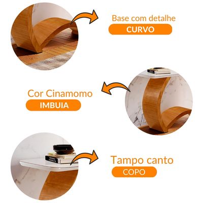 Aparador Bali com Tampo em MDF Laqueado e Vidro Canto Copo 150x40CM Moderna Mobília Off
