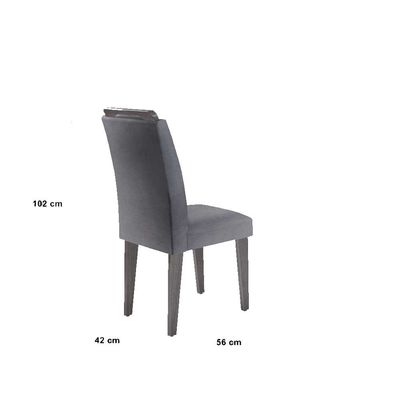 Mesa Alvorada 180 Tp Mdf Vidro canto Reto 6 Cadeiras Rufato Animale e imbuia e off Serig Off