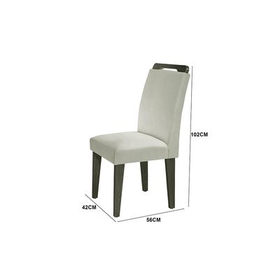 Conjunto Com 4 Cadeiras Athenas MDF Rufato Imbuia/Veludo Creme