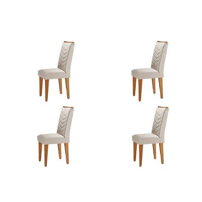 Conjunto Com 4 Cadeiras Para Sala de Jantar Liz Rufato Imbuia/Veludo Creme
