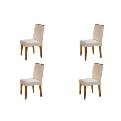 Conjunto Com 4 Cadeiras Para Sala de Jantar Lunara Rufato Imbuia/Veludo Creme