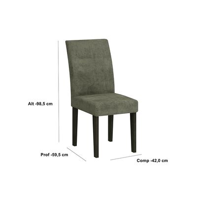 Conjunto Com 4 Cadeiras para Mesa de Jantar Grécia MDF Rufato Imbuia/Animale Chocolate