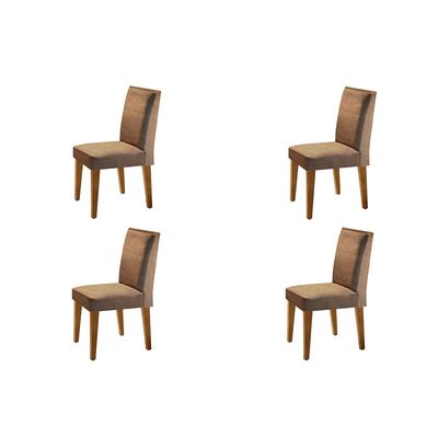 Conjunto Com 4 Cadeiras Para Sala de Jantar Lunara Rufato Imbuia/Animale Chocolate