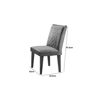 Conjunto Com 4 Cadeiras Para Sala de Jantar Milena Rufato Imbuia/Turim 07