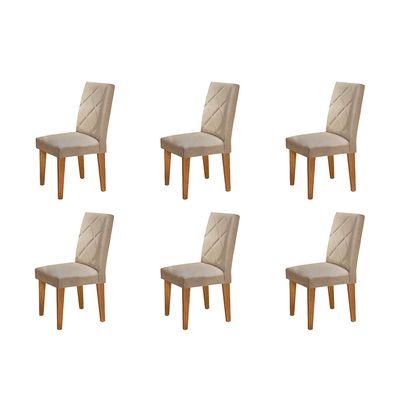 Conjunto Com 6 Cadeiras Olímpia Rufato Imbuia/Turim 07