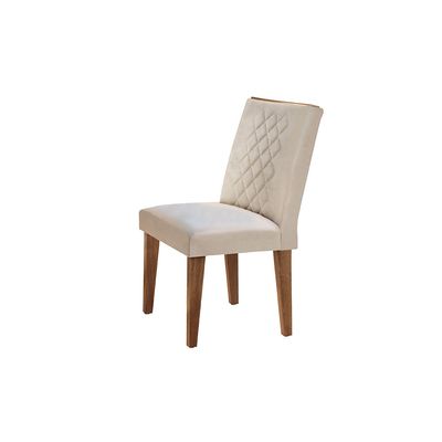 Conjunto Com 6 Cadeiras Para Sala de Jantar Milena Rufato Imbuia/Veludo Creme