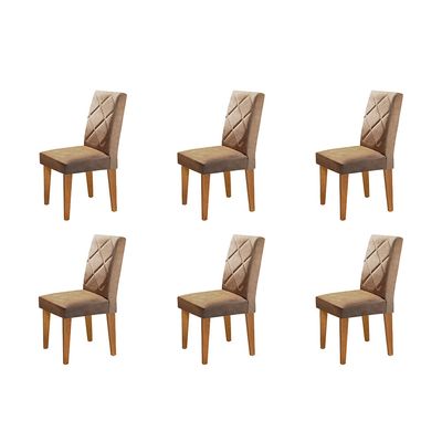 Conjunto Com 6 Cadeiras Olímpia Rufato Imbuia/Animale Chocolate