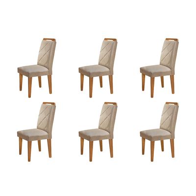 Conjunto Com 6 Cadeiras Para Sala de Jantar Melissa Rufato Imbuia/Turim 07