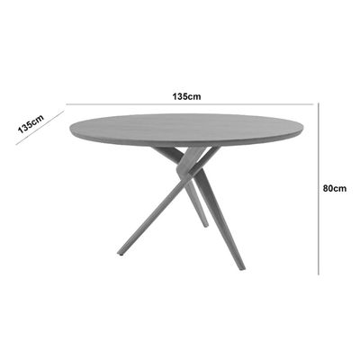 Conjunto Sala de Jantar Ballare 135cm Redonda com 4 Cadeiras em Madeira Moderna BouclÃª 01 Cinamomo Imbuia