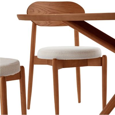 Conjunto Sala de Jantar Ballare 135cm Redonda com 4 Cadeiras em Madeira Moderna BouclÃª 01 Cinamomo Imbuia