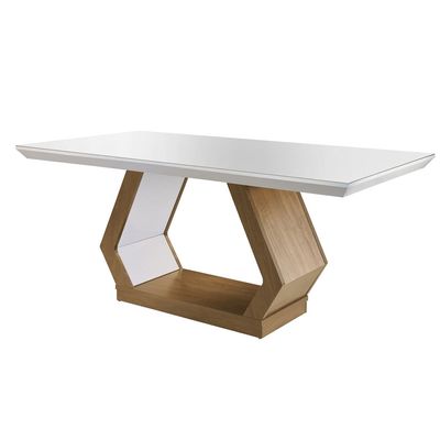 Conjunto Sala de Jantar Lara 6 Cadeiras Grécia Rufato Anima. Choc./Off White /Imbuia