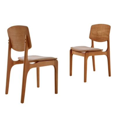 Conjunto Sala de Jantar Mesa Malta 160cm com Vidro e 6 Cadeiras Malta Gold em Madeira Moderna Linho Palha Off White Imbuia