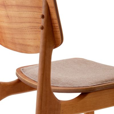 Conjunto Sala de Jantar Mesa Malta 160cm com Vidro e 6 Cadeiras Malta Gold em Madeira Moderna Linho Palha Off White Imbuia