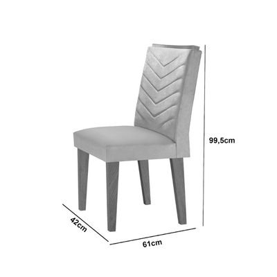 Conjunto Sala de Jantar Mesa Olímpia 90cm MDF Canto Copo e 4 Cadeiras Liz Moderna Vel.creme /off White/imbuia