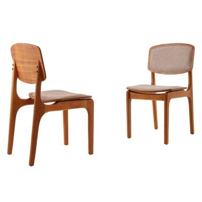 Conjunto Sala de Jantar Mesa Malta 160cm com Vidro e 6 Cadeiras Malta em Madeira Moderna Linho Palha Off White Imbuia