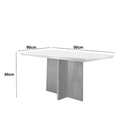 Conjunto Sala de Jantar Mesa Olímpia 90cm MDF Canto Copo e 4 Cadeiras Liz Moderna Veludo creme/Grafite/Imbuia
