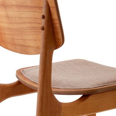 Conjunto Sala de Jantar Mesa Malta 160cm com Vidro e 6 Cadeiras Malta em Madeira Moderna Linho Palha Off White Imbuia
