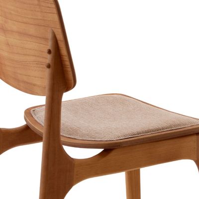 Conjunto Sala de Jantar Mesa Noronha 220cm com Vidro e 8 Cadeiras Malta em Madeira Moderna Linho Palha Off White Imbuia
