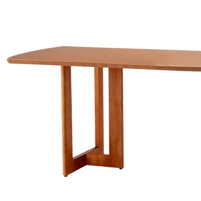Conjunto Sala de Jantar Mesa Patros 180cm Madeira Tampo Laminado Barril com 6 Cadeiras Zoe Moderna Mobília Cinamomo Imbuia/Preta