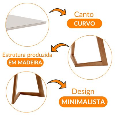 Mesa de Jantar Munique 220cm Madeira com Vidro Mobillare Imbuia/Cinamomo