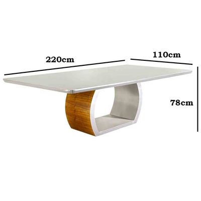 Mesa para Sala de Jantar Ellis 180cm em Madeira Maciça Mobillare Off White/Imbuia
