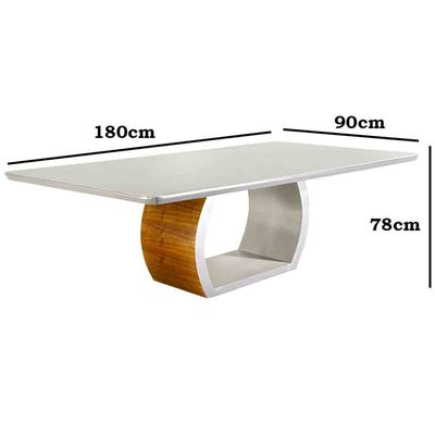 Mesa para Sala de Jantar Ellis 220cm em Madeira Maciça Mobillare Off White/Imbuia