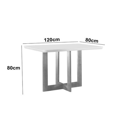 Mesa para Sala de Jantar Patros 120cm Madeira com Vidro Moderna Mobília Imbuia/Cinamomo