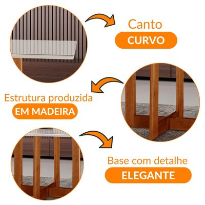 Mesa para Sala de Jantar Patros 120cm Madeira com Vidro Moderna Mobília Imbuia/Cinamomo